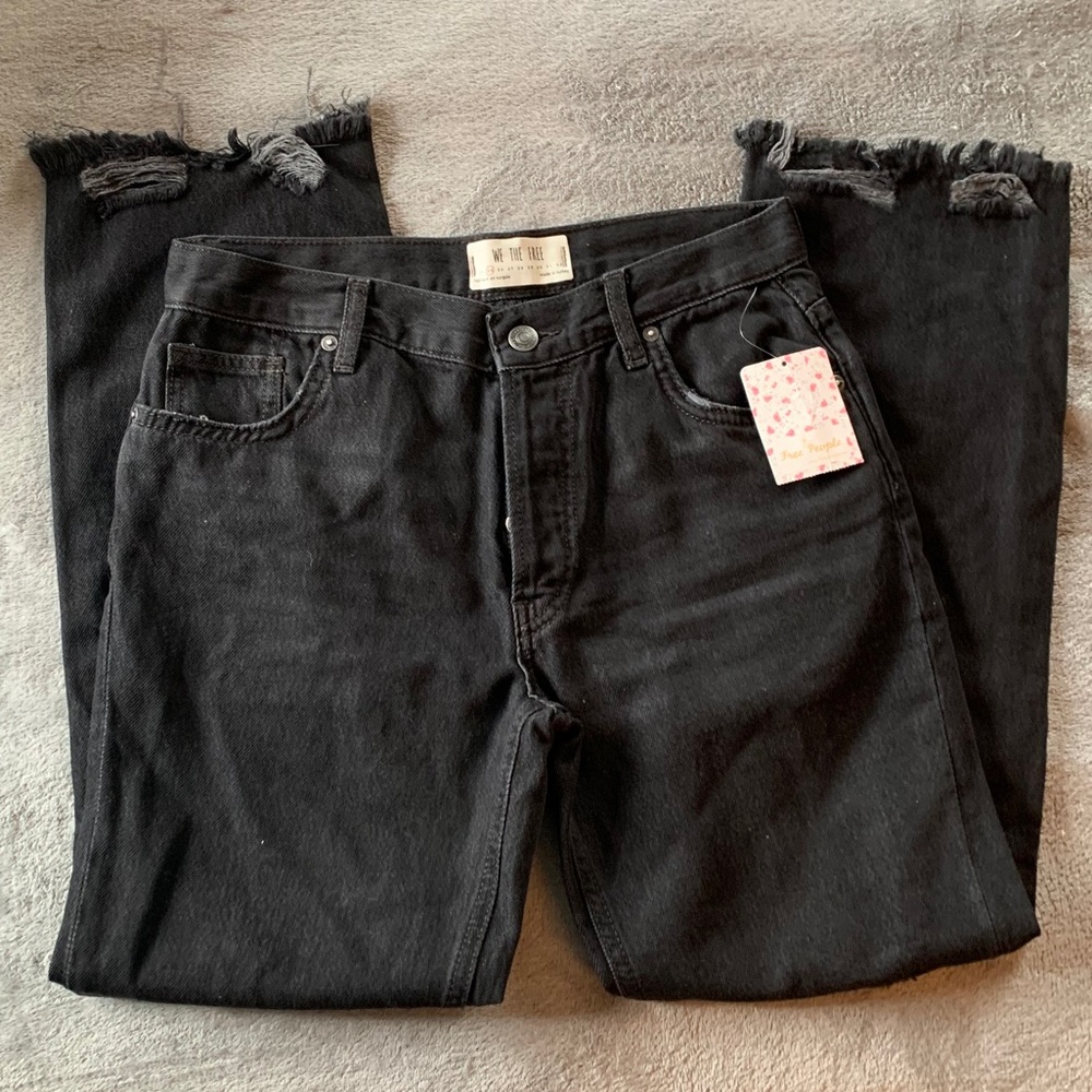 Free people black button up black jeans